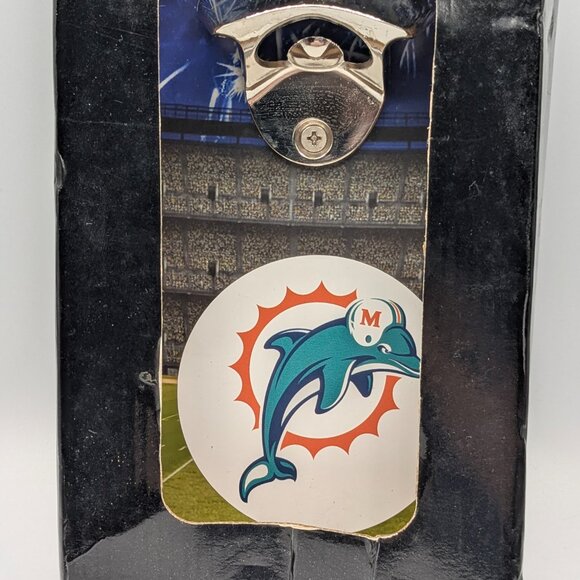 NFL Miami Dolphins Clink 'n Drink Magnetic Bottle Opener 5"x10" - Picture 7 of 13